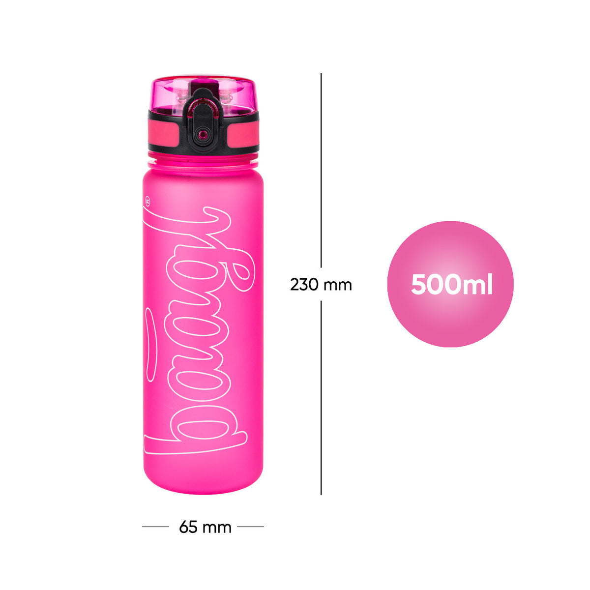 Tritan kulacs - rózsaszín logó, 500 ml
