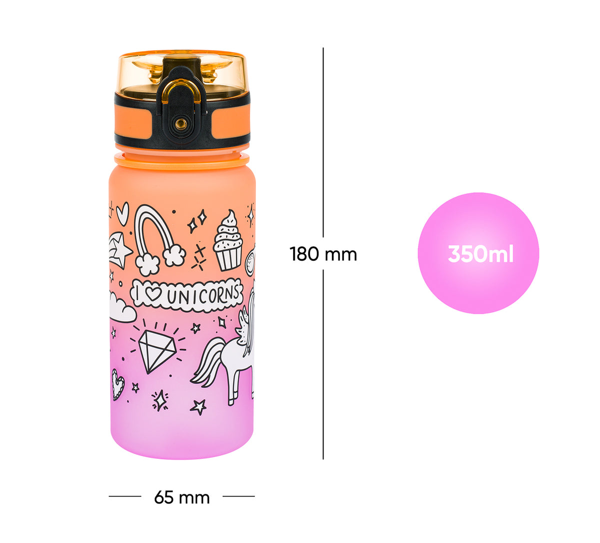 Tritan kulacs - színátmenetes unikornis, 350 ml