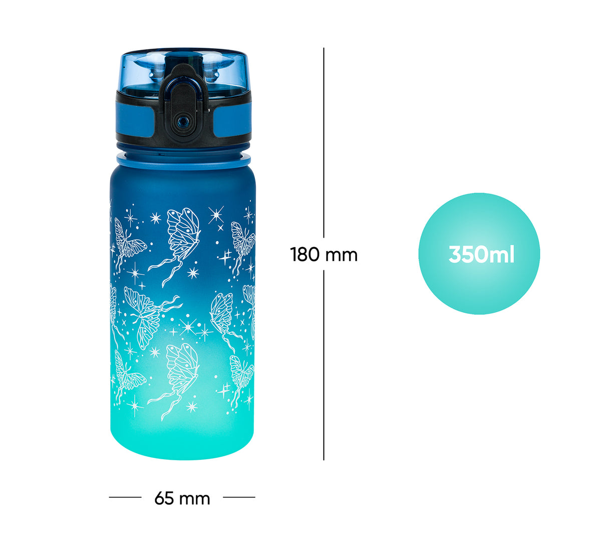 Tritan kulacs - színátmenetes pillangó, 350 ml