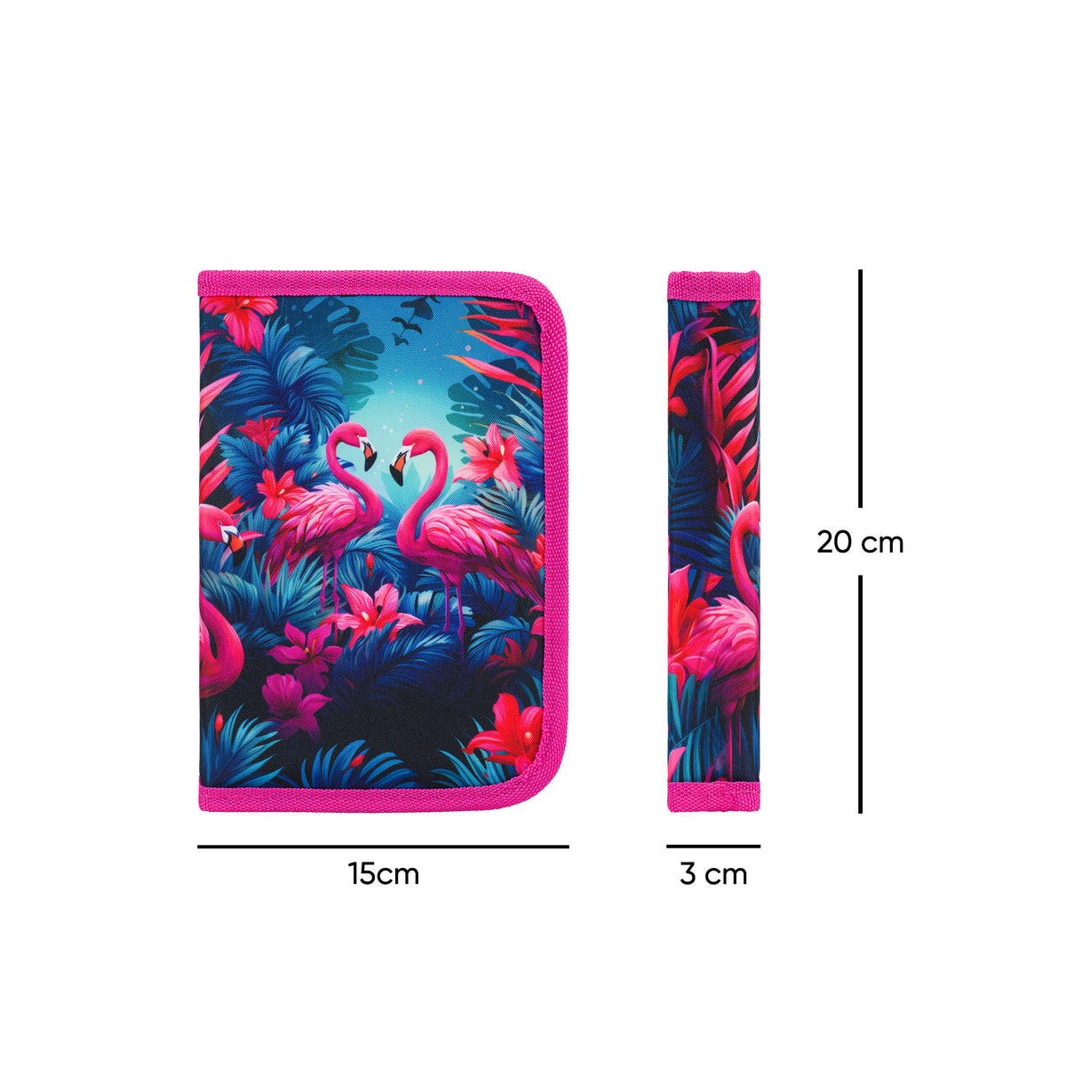 Egyszintes tolltartó Flamingos