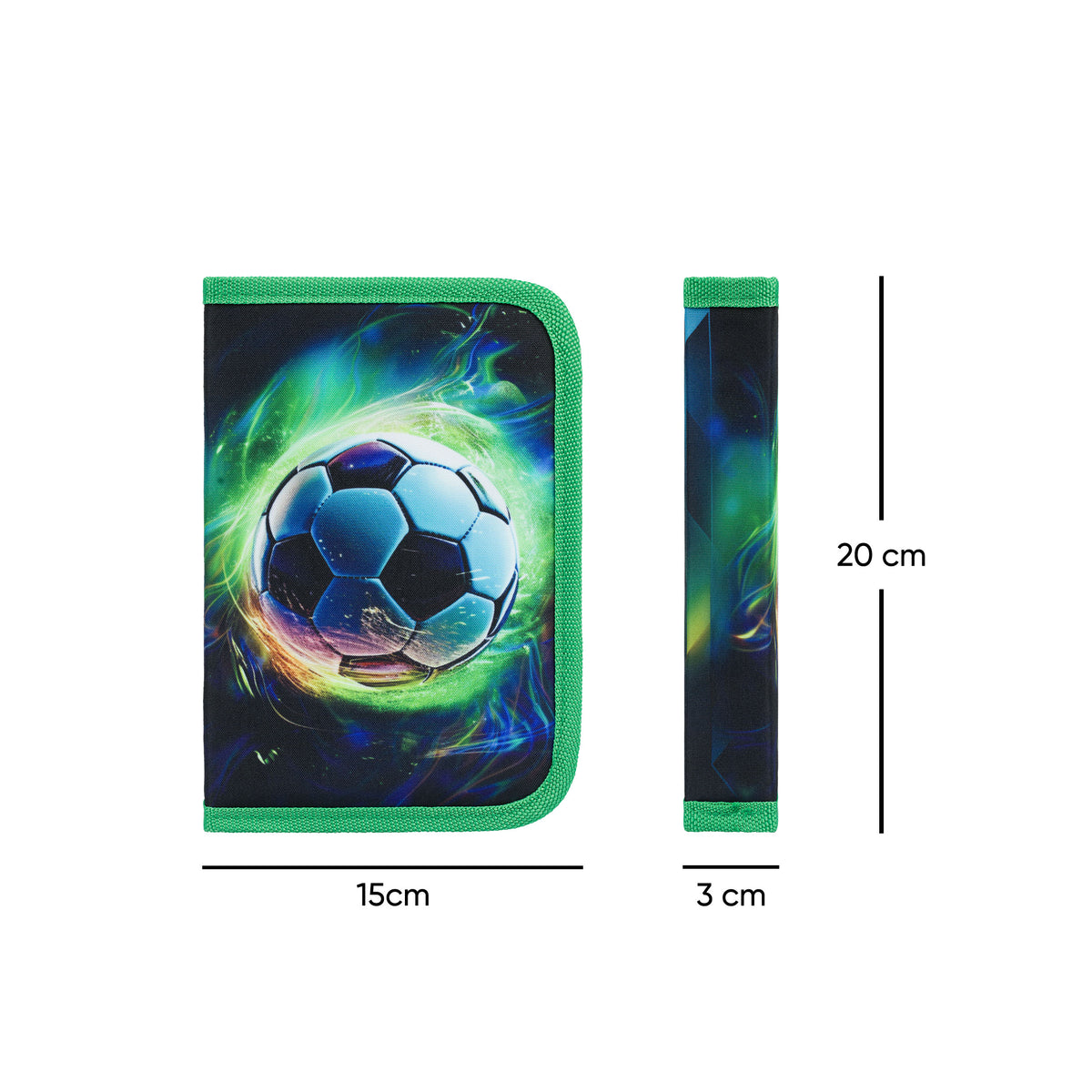 Egyszintes tolltartó Football Green Ball