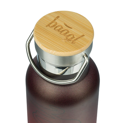 Bambuszfedeles termosz piros-fekete színátmenettel, 500 ml