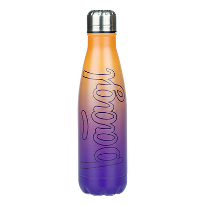 Fémfedeles termosz sárga-lila színátmenettel, 500 ml