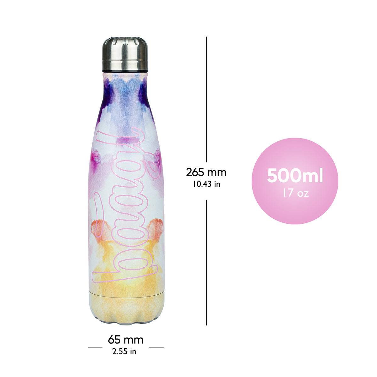 Fémkupakos termoszpalack Painting, 500 ml