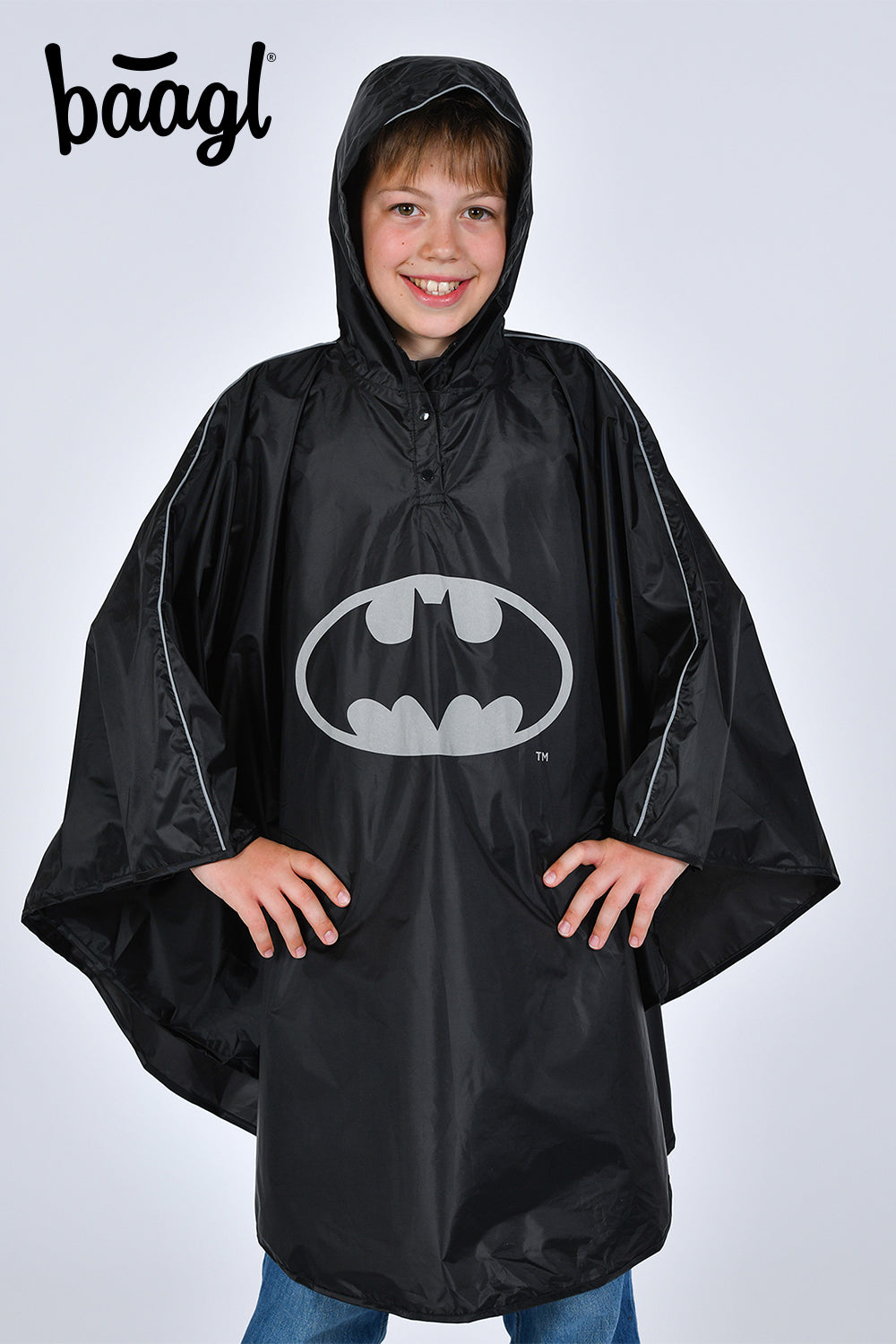 Batman logós kültéri esőponcsó, M méret (130 -150 cm)