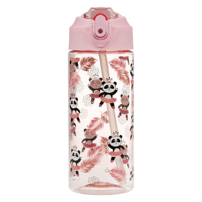 Tritan kulacs szívószállal, pandás, 500 ml