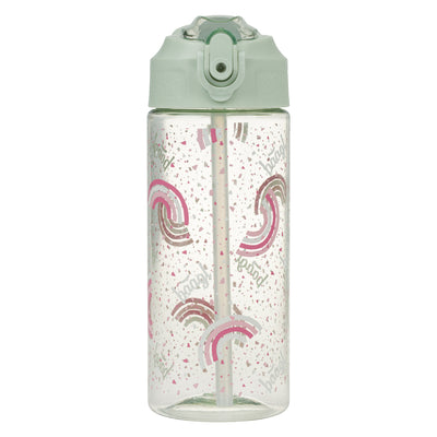 Tritan kulacs szívószállal, szivárványos, 500 ml