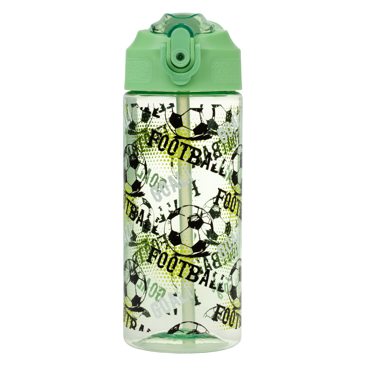 Tritan kulacs szívószállal, focilabdás, 500 ml