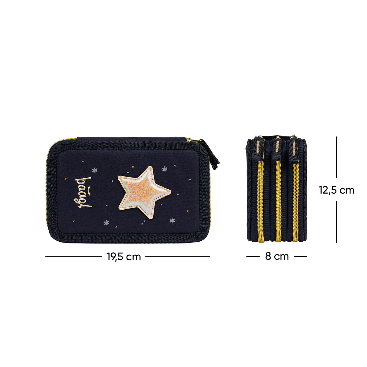 Háromemeletes tolltartó Unicorn Gold