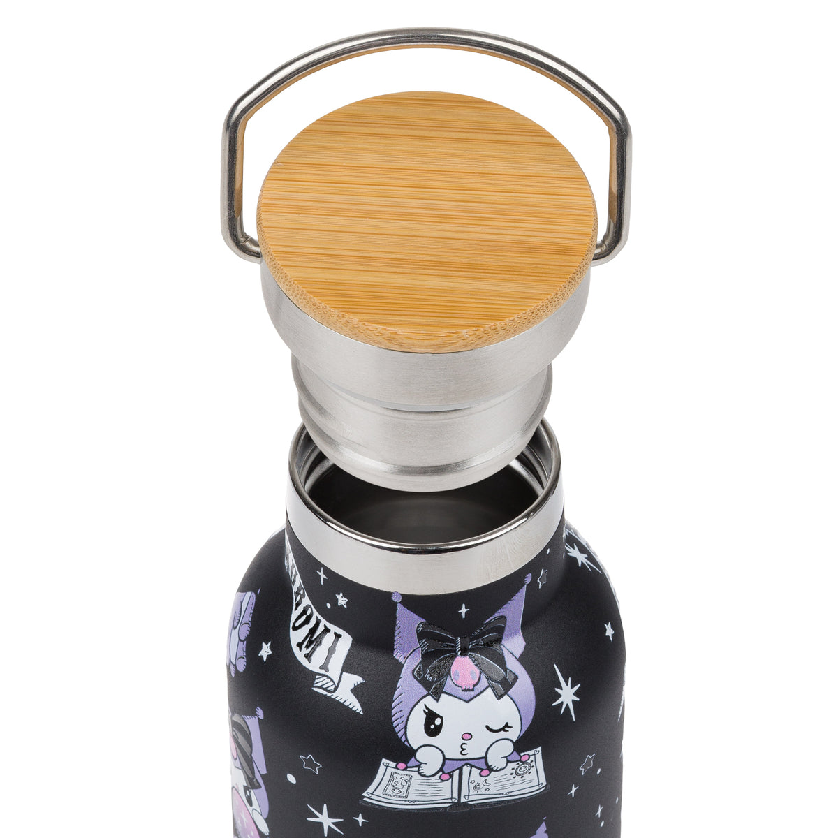 Hőtartó palack bambuszfedéllel, Kuromi Fortune Dream, 500 ml