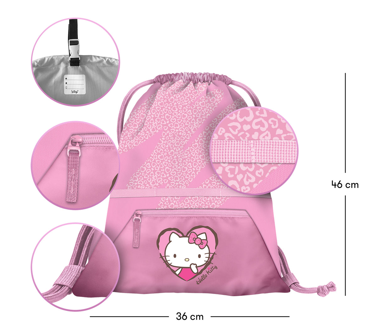 Cipzáras zsebes tornazsák Hello Kitty Sweet Leopard