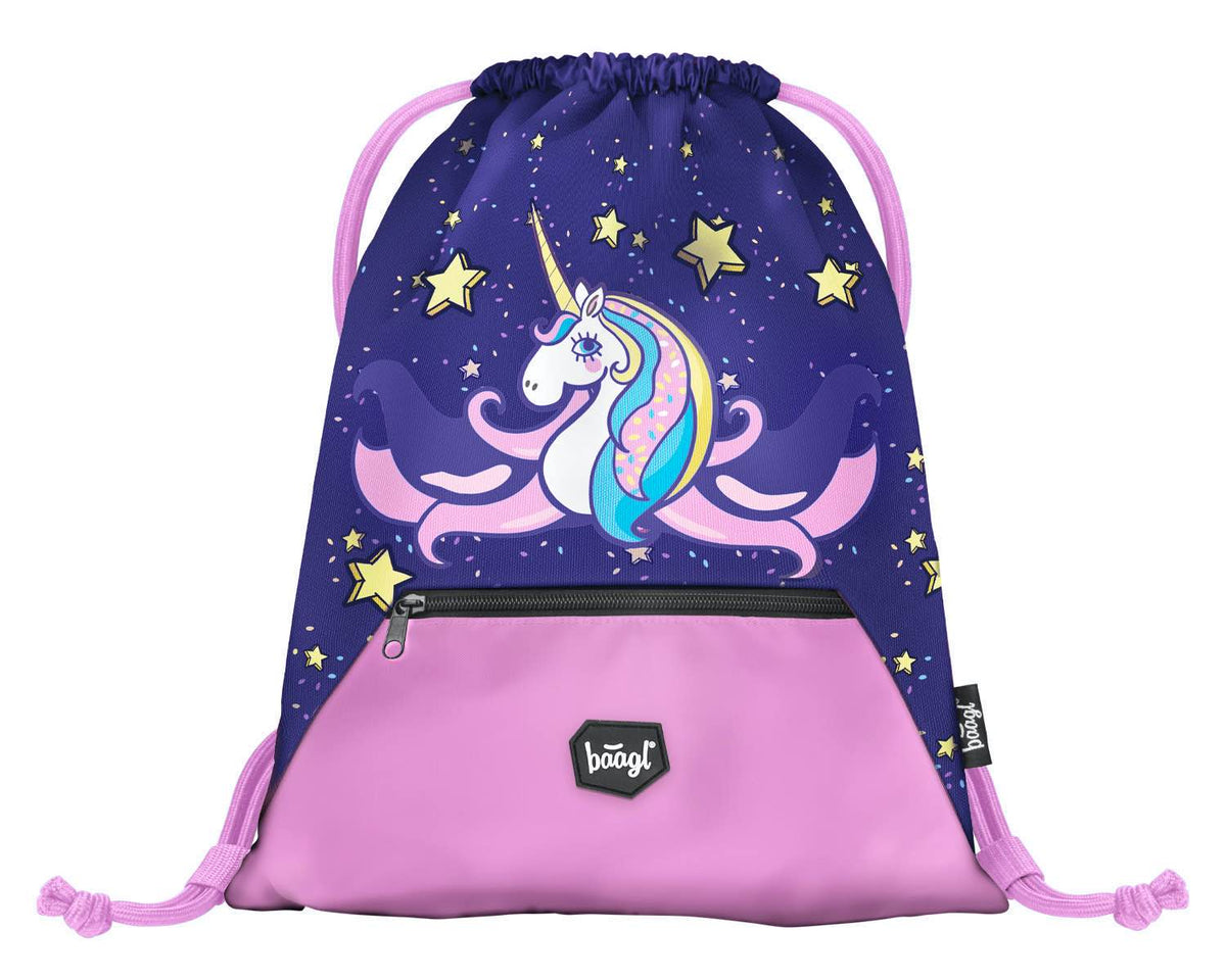Cipzáras zsebbel ellátott edzőzsák Unicorn
