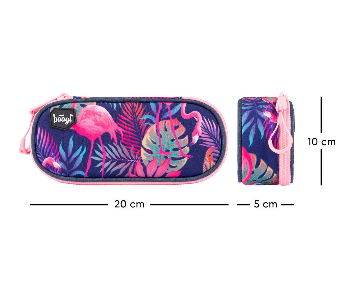 Iskolai tolltartó, kompakt etue, Flamingo
