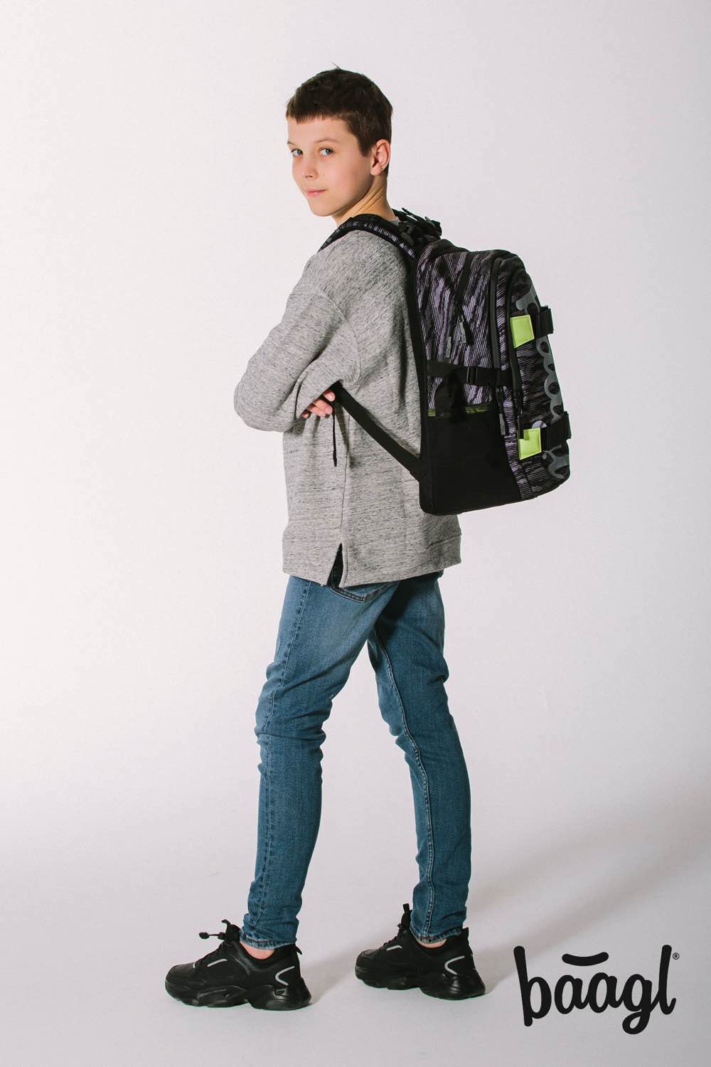 Skate Grey iskolai hátizsák